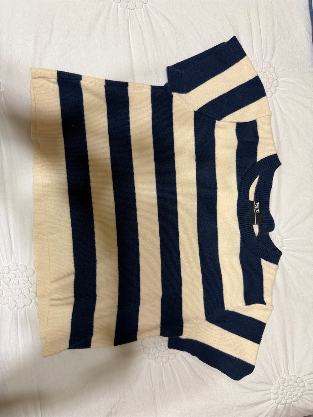 Women’s Navy & Cream Striped Short Sleeve Tee